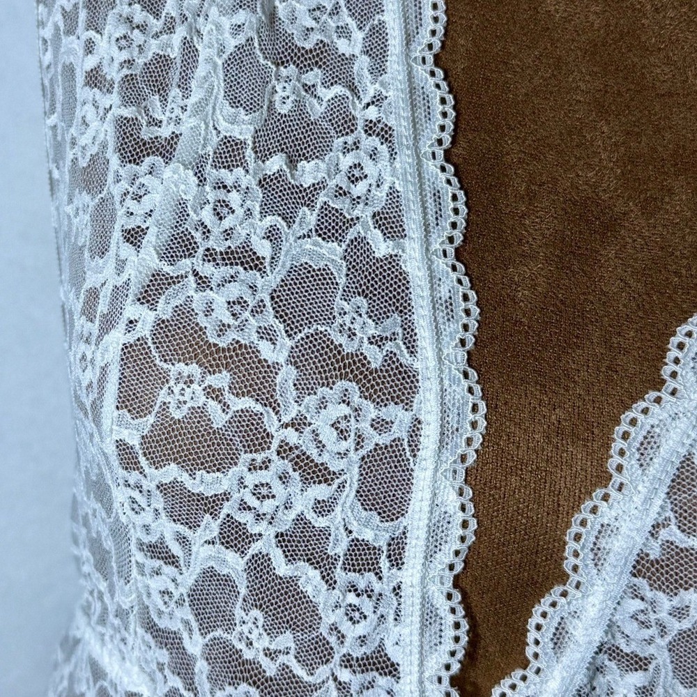 Victoria's Secret White Lace Deep V Teddy Bodysuit Lingerie Large - Picture 9 of 15